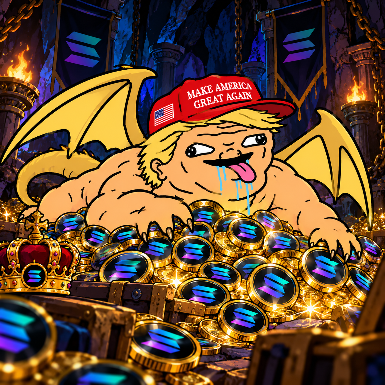 Dragon Trumpard guarding his treasury